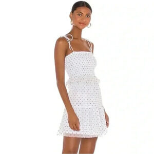 LOVERS + FRIENDS | NWOT Blakeley Mini Dress | Black White Polka Dot Ruffles | L